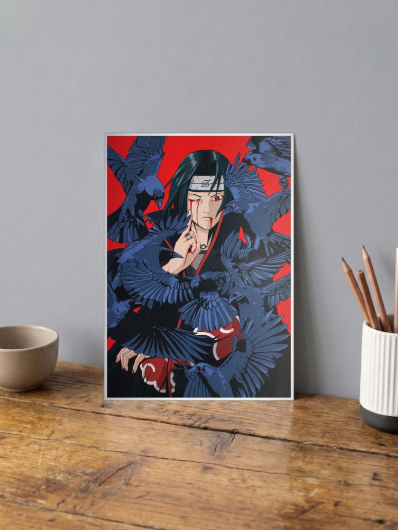Itachi Uchiha Crow Poster