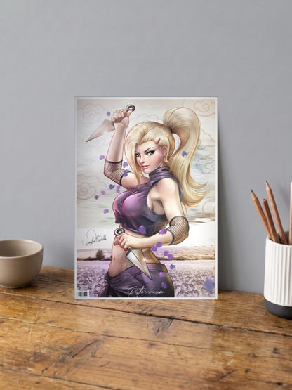 Ino Yamanaka Kunai Pose Anime Poster