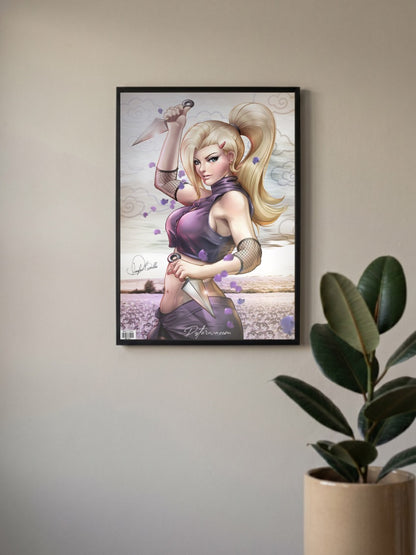 Ino Yamanaka Kunai Pose Anime Poster