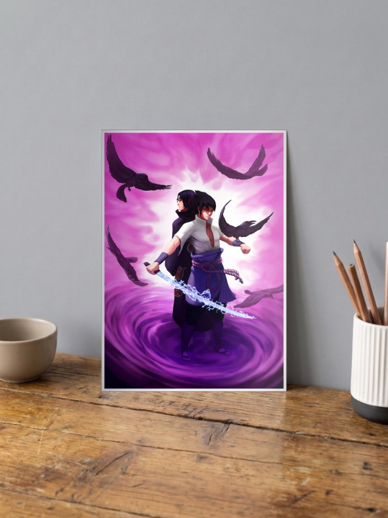 Itachi Sasuke Brothers by Heart Poster