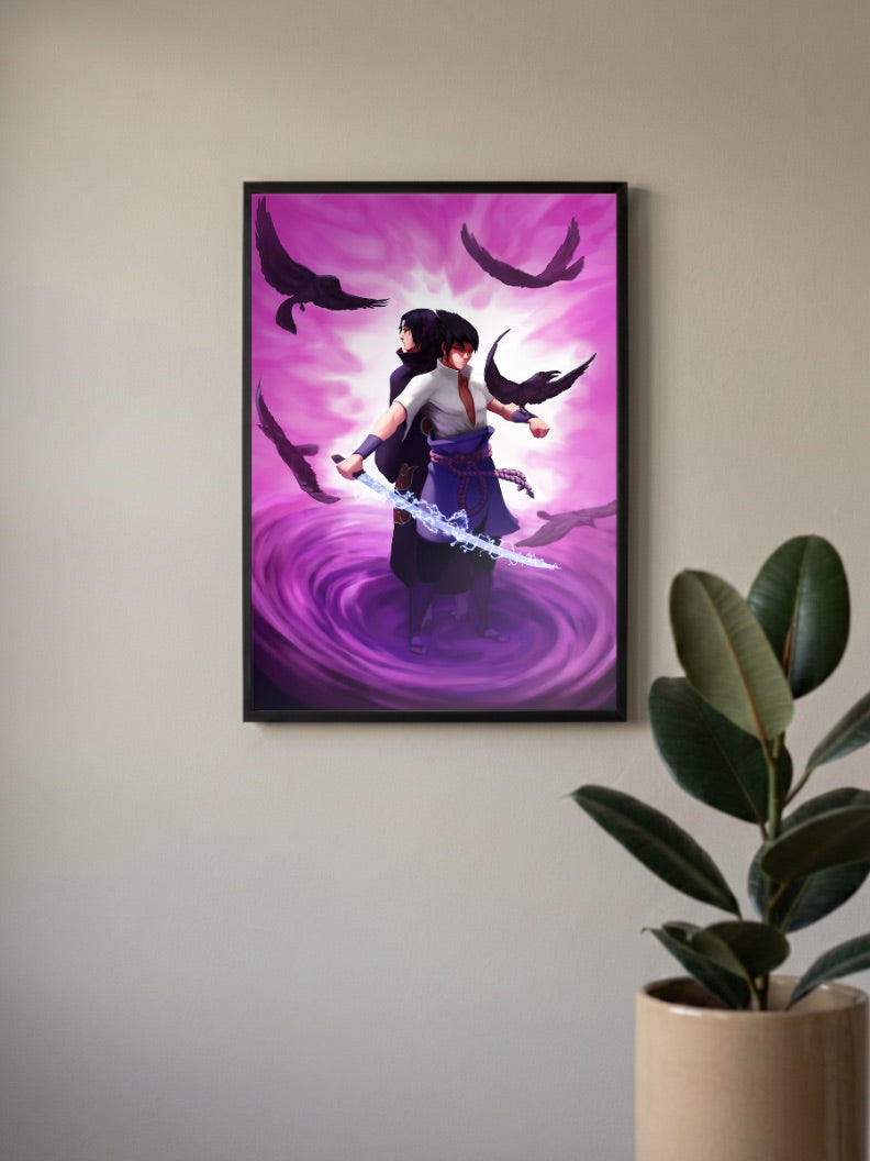 Itachi Sasuke Brothers by Heart Poster