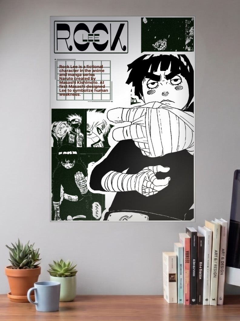 Rock Lee Bio Poster Art Anime Poster