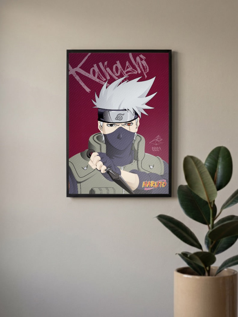 Kakashi Hatake Magenta Poster Anime Poster