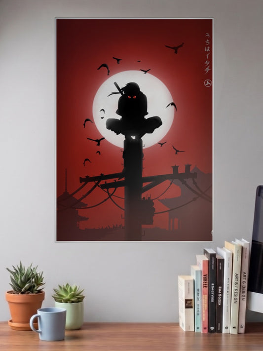 Itachi Silhouette Pole Scene Anime Poster