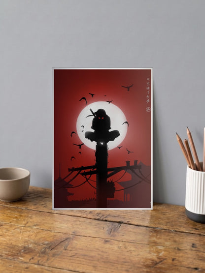 Itachi Silhouette Pole Scene Anime Poster
