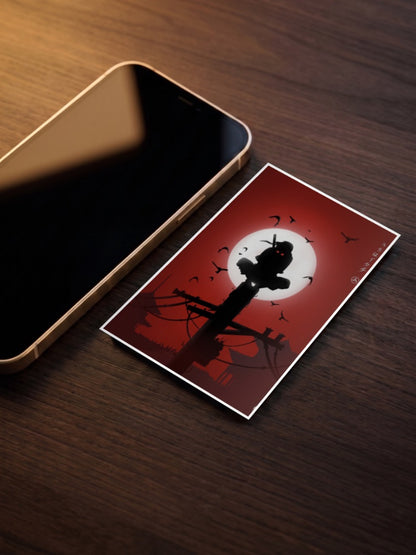 Itachi Silhouette Pole Scene Anime Poster