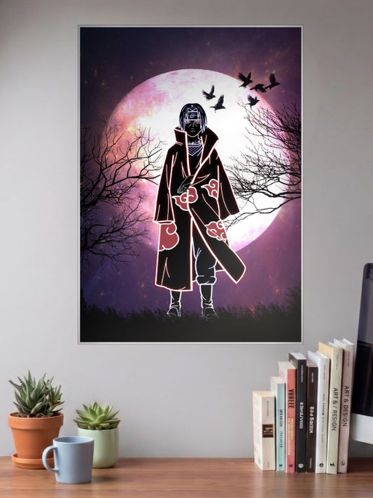 Itachi Akatsuki Cloak Silhouette Anime Poster