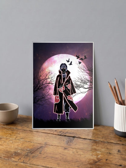 Itachi Akatsuki Cloak Silhouette Anime Poster