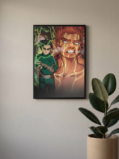 Rock Lee And Might Guy Power Anime Poster