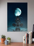 Itachi Sitting Under Blue Moon Anime Poster