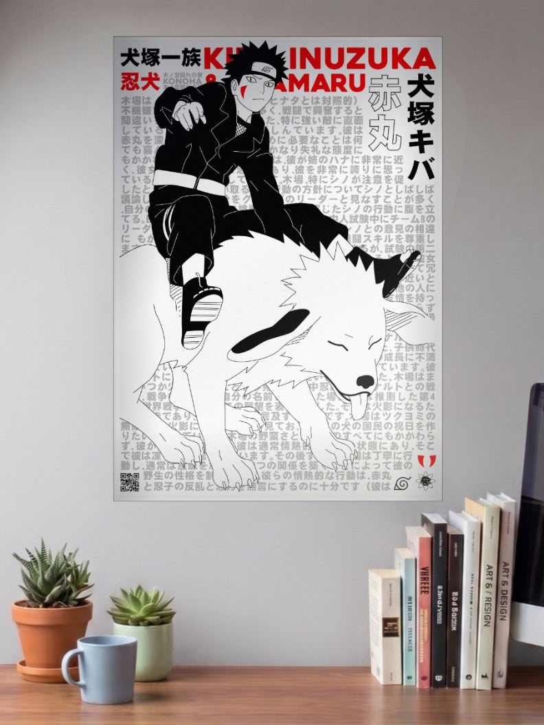 Kiba And Akamaru Manga Poster Anime Poster