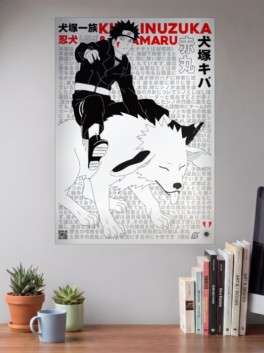 Kiba And Akamaru Manga Poster Anime Poster