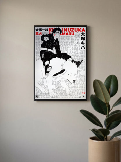 Kiba And Akamaru Manga Poster Anime Poster