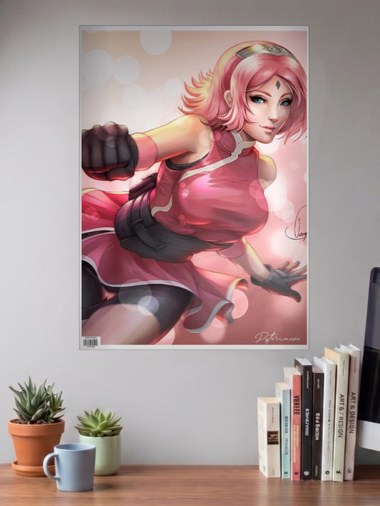 Sakura Haruno Punch Pose Anime Poster