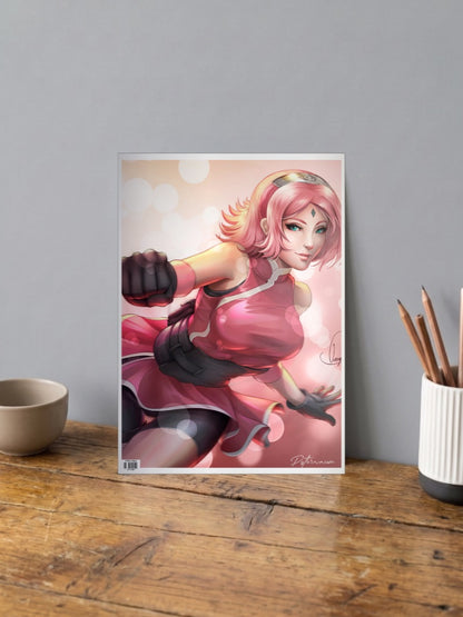 Sakura Haruno Punch Pose Anime Poster