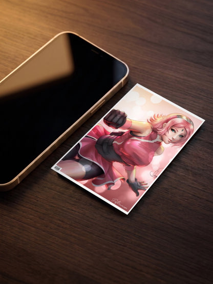 Sakura Haruno Punch Pose Anime Poster