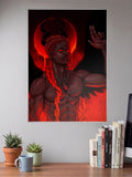 Fire Deity Glowing Eyes Portrait Gods Poster