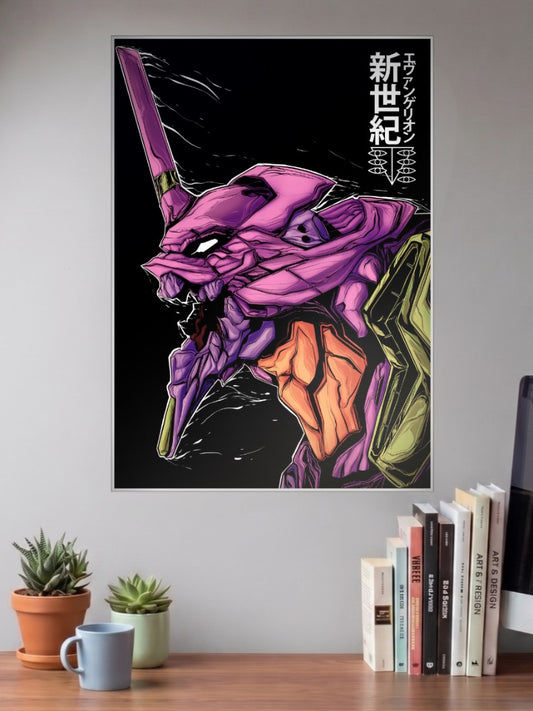 Eva Unit 01 Head Profile Art Anime Poster