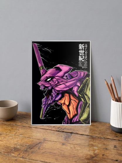 Eva Unit 01 Head Profile Art Anime Poster