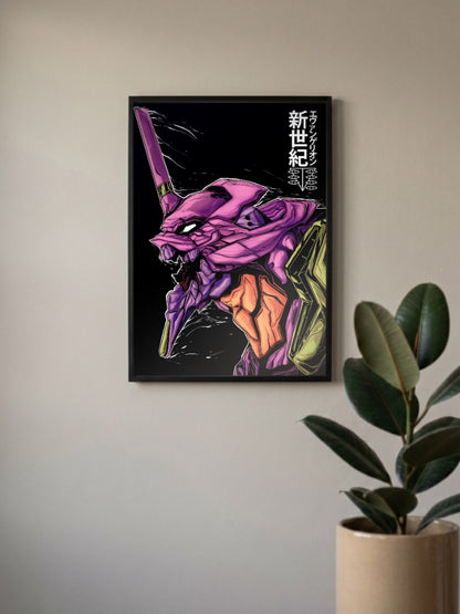 Eva Unit 01 Head Profile Art Anime Poster