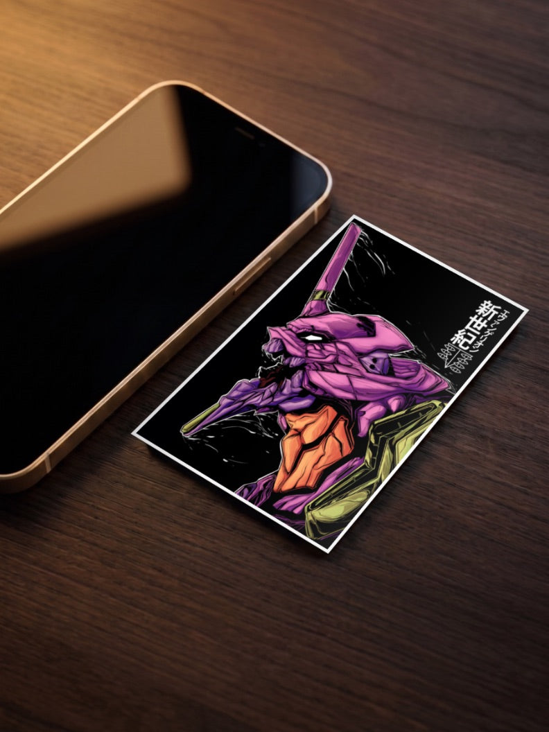 Eva Unit 01 Head Profile Art Anime Poster