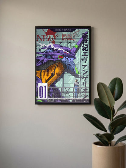 Eva Unit 01 Nerv Shinji Scene Anime Poster