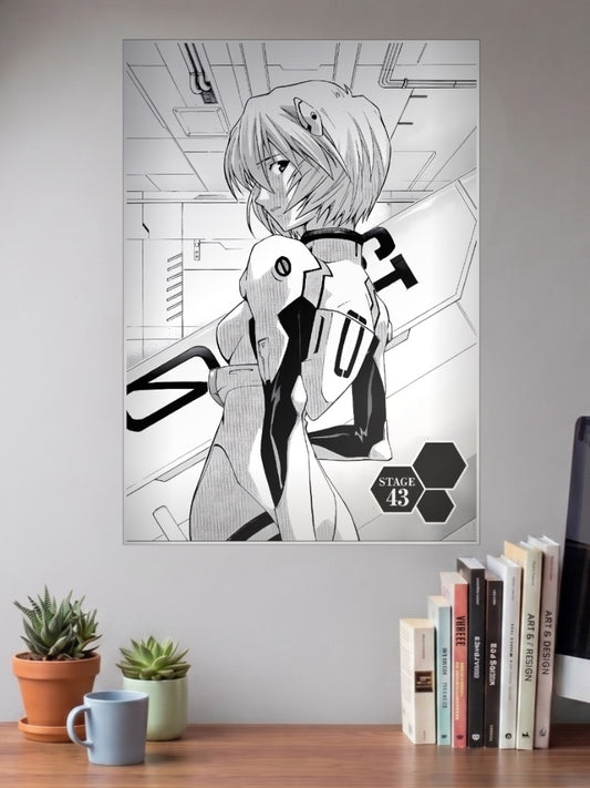 Rei Ayanami Manga Panel Art Anime Poster