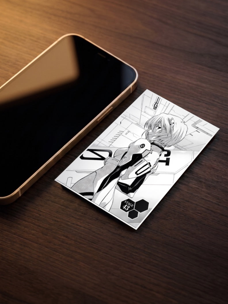 Rei Ayanami Manga Panel Art Anime Poster as a pocket poster, sized to fit behind a phone case