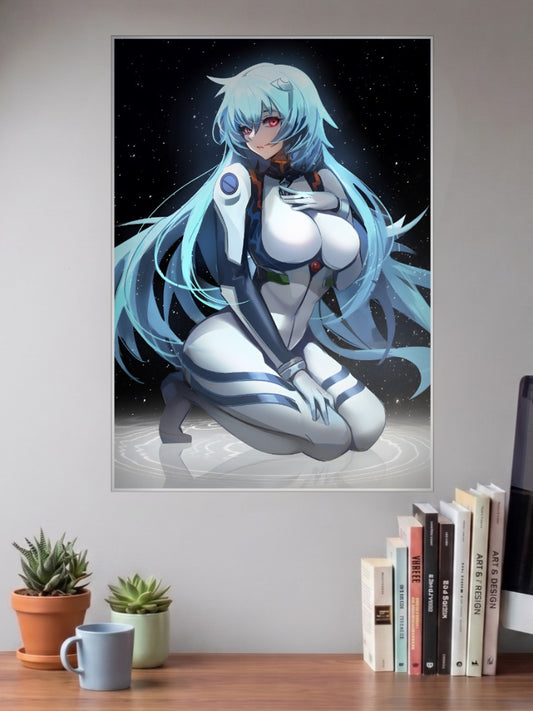 Rei Ayanami Plugsuit Portrait Anime Poster