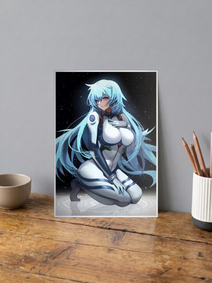 Rei Ayanami Plugsuit Portrait Anime Poster