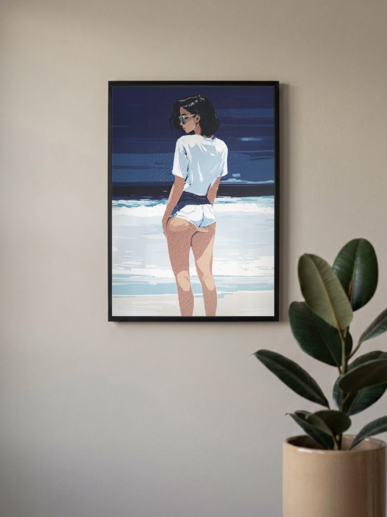 Beach Fashion Portrait Art Aesthetic Poster