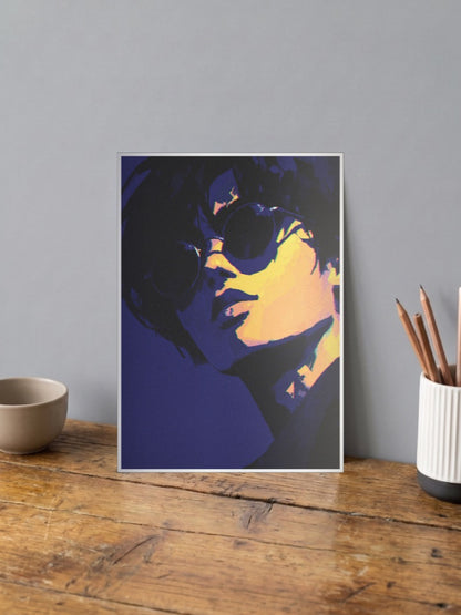 Sunglasses Neon Portrait Art Aesthetic Poster