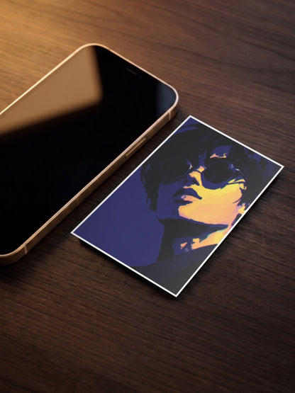 Sunglasses Neon Portrait Art Aesthetic Poster