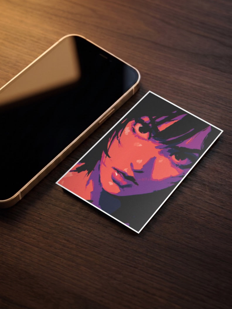 Neon Portrait Red Purple Art Aesthetic Poster