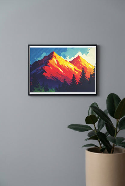 Abstract Mountain Abstract Poster