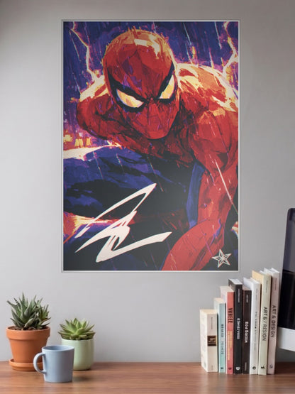 Spider Man Neon Action Art Marvel Poster