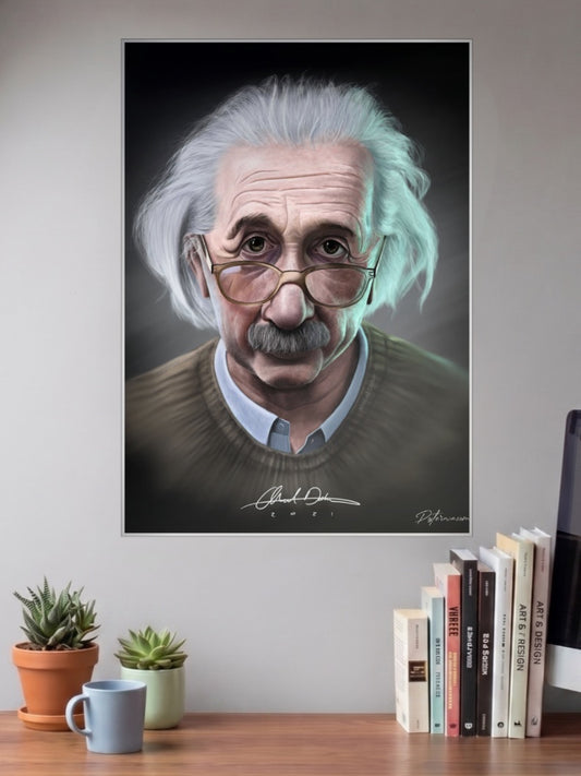 Albert Einstein Portrait Iconic Poster
