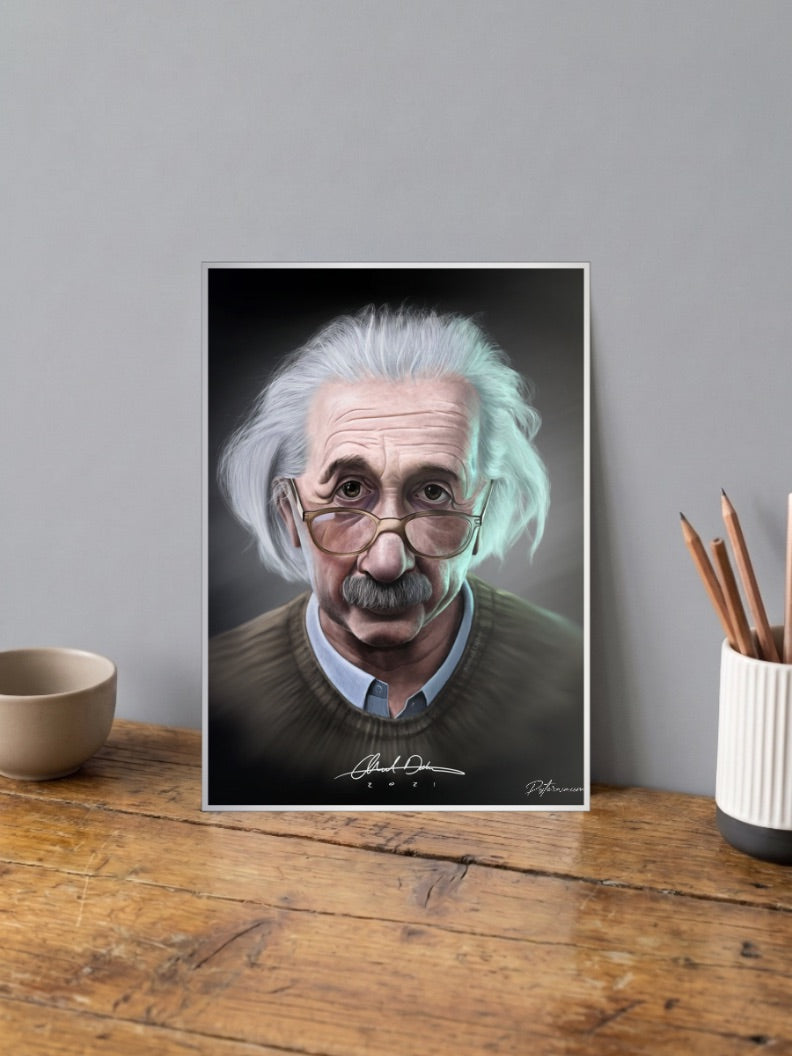 Albert Einstein Portrait Iconic Poster