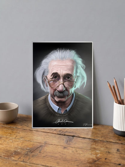 Albert Einstein Portrait Iconic Poster