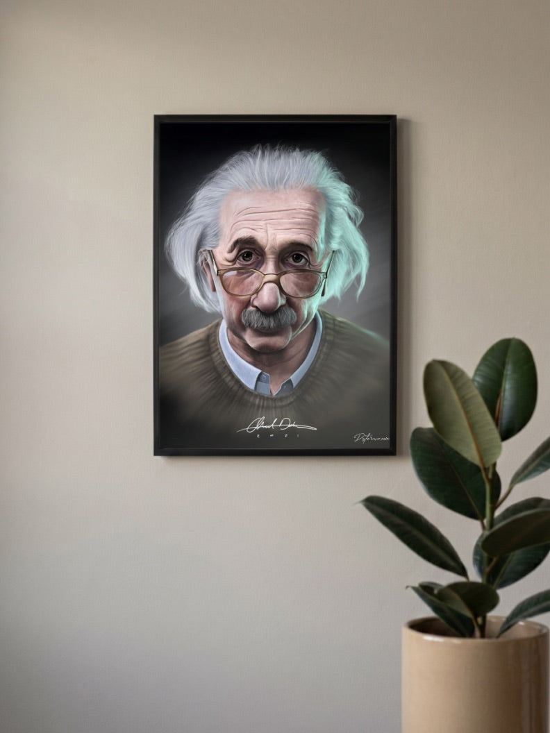 Albert Einstein Portrait Iconic Poster