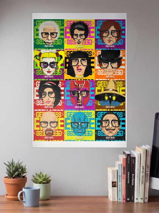 Nerdy Heros' Collage Poster