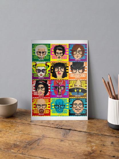 Nerdy Heros' Collage Poster