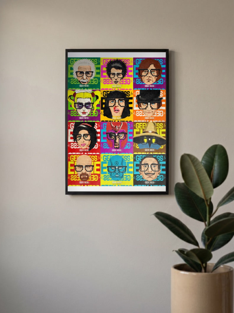 Nerdy Heros' Collage Poster
