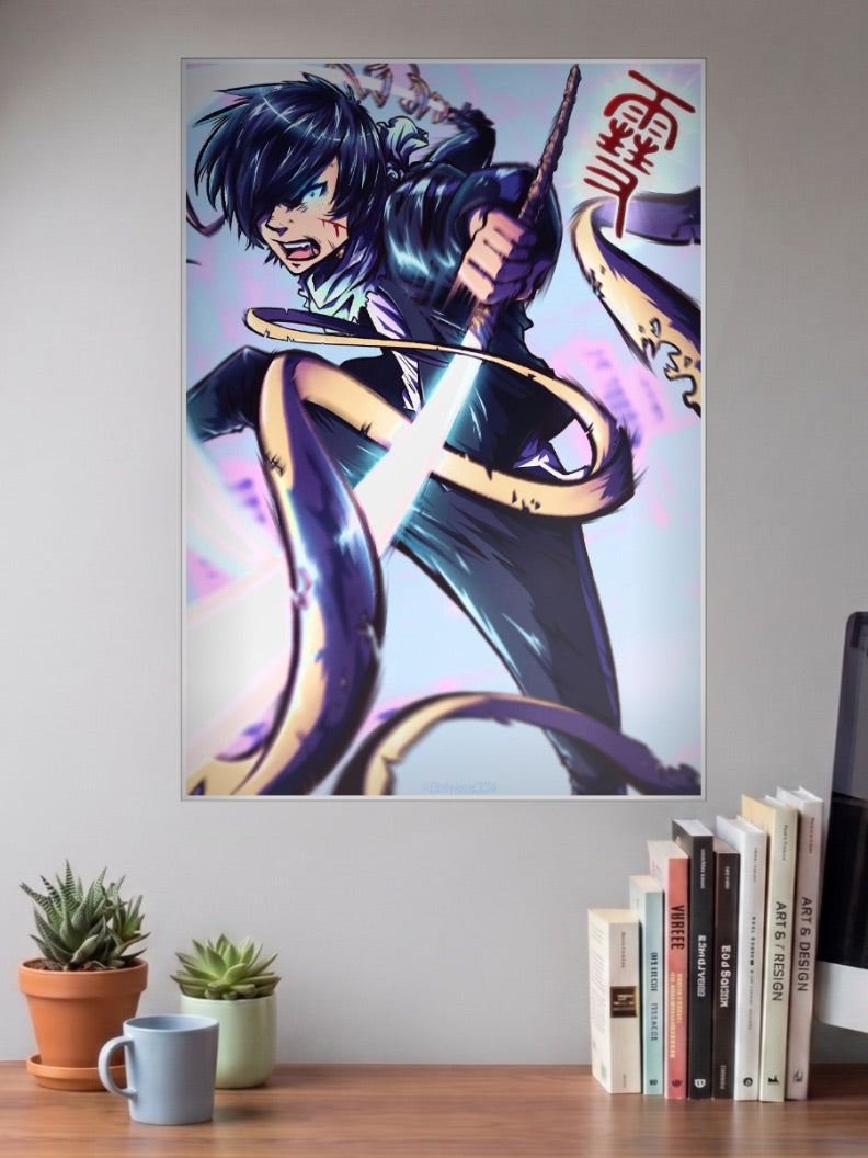 Yato Sword Action Pose Anime Poster