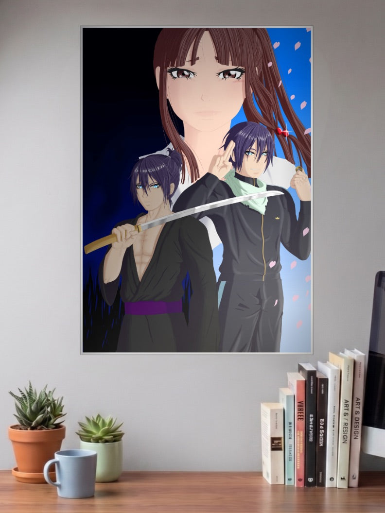 Yato And Hiyori Dual Portrait Anime Poster