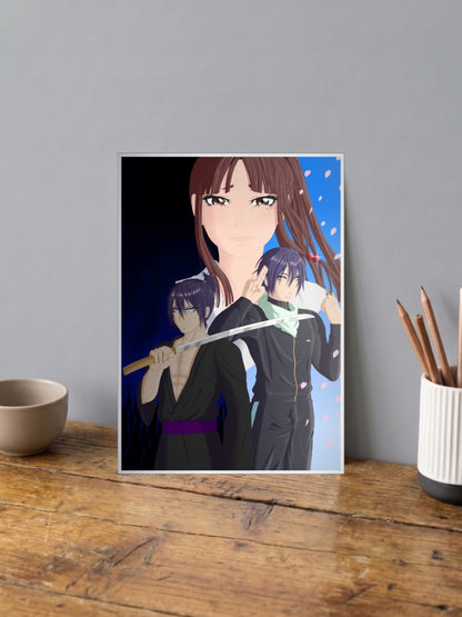 Yato And Hiyori Dual Portrait Anime Poster