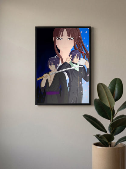 Yato And Hiyori Dual Portrait Anime Poster