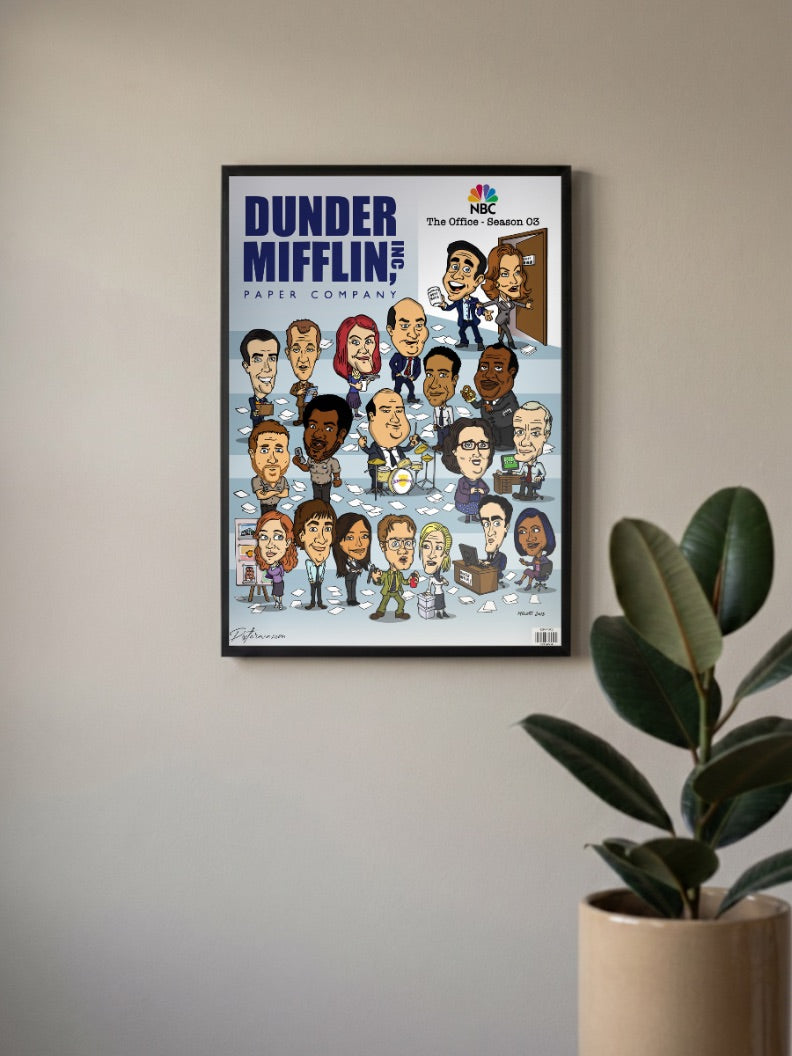 Office Cast Caricature Art Sitcom Poster