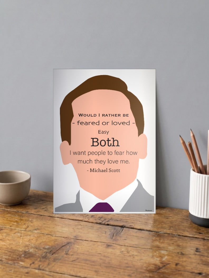 Michael Scott Feared Loved Quote Sitcom Poster