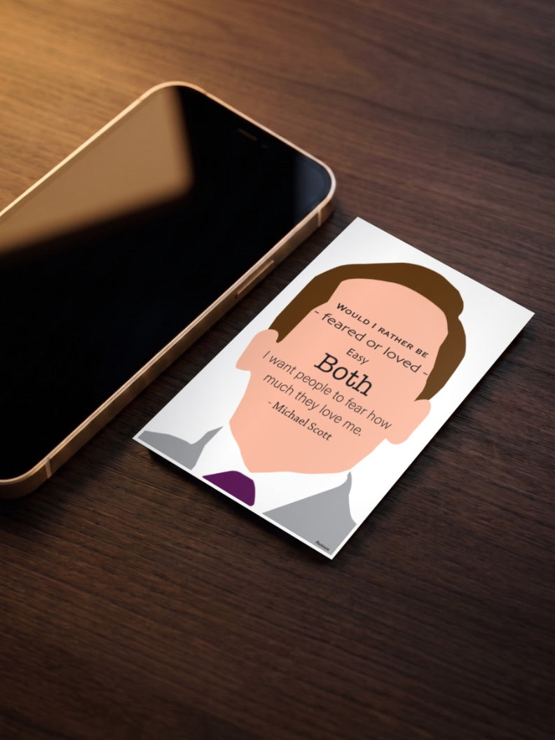 Michael Scott Feared Loved Quote Sitcom Poster